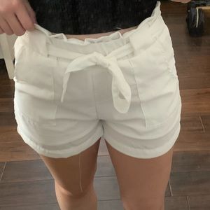 New with tags white paper bag shorts